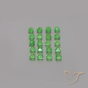 Pedras preciosas de Granada Tsavorita Verde claro natural de 1.54 ct, Quadrado, VVS-VS