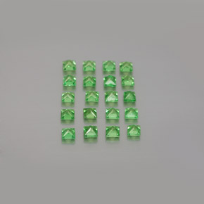 Pedras preciosas de granada tsavorita verde natural de  ct, quadrado, VVS-VS