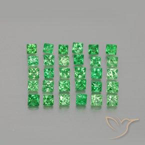 Pedras preciosas de Granada Tsavorita Verde claro natural de 1.73 ct, Quadrado, VVS-VS