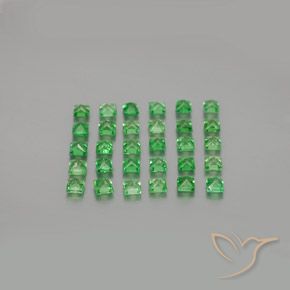 Pedras preciosas de Granada Tsavorita Verde claro natural de 1.73 ct, Quadrado, VVS-VS