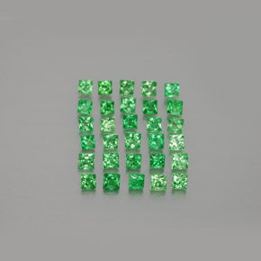 Pedras preciosas de granada tsavorita verde natural de 2,05 ct, quadrado, VVS-VS