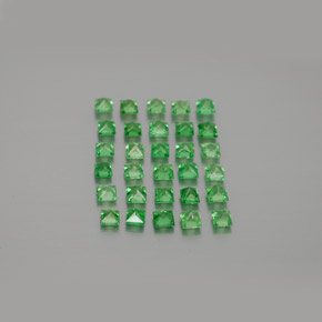 Pedras preciosas de granada tsavorita verde natural de 2,05 ct, quadrado, VVS-VS