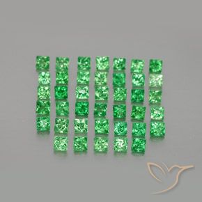 Pedras preciosas de Granada Tsavorita Verde médio natural de 1.68 ct, Quadrado, VVS-VS