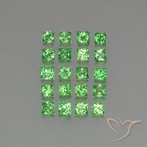 Pedras preciosas de Granada Tsavorita Verde claro natural de 1.78 ct, Quadrado, VVS-VS