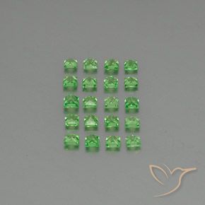 Pedras preciosas de Granada Tsavorita Verde claro natural de 1.78 ct, Quadrado, VVS-VS
