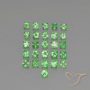 Pedras preciosas de Granada Tsavorita Verde claro natural de 2.06 ct, Quadrado, VVS-VS
