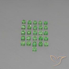 Pedras preciosas de Granada Tsavorita Verde claro natural de 2.06 ct, Quadrado, VVS-VS
