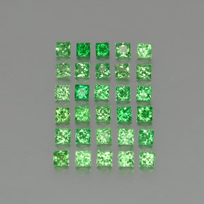 Pedras preciosas de Granada Tsavorita Verde médio natural de 1.42 ct, Quadrado, VVS-VS
