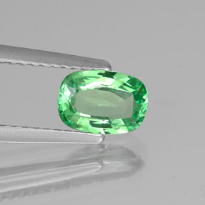 Granada tsavorita verde natural 0,84ct, almofada cortada, VVS-VS