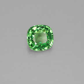 Granada tsavorita verde natural 0,48ct, almofada cortada, VVS-VS