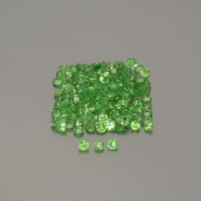 Pedras preciosas de granada tsavorita verde vivo natural de 1,35 ct, corte redondo, VVS-VS