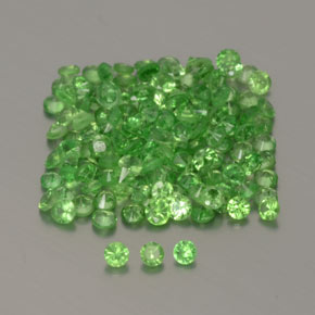 Pedras preciosas de granada tsavorita verde vivo natural de 1,35 ct, corte redondo, VVS-VS