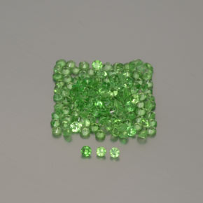 Pedras preciosas de Granada Tsavorita verde vivo natural de 1.34 ct, Corte Redondo, VVS-VS