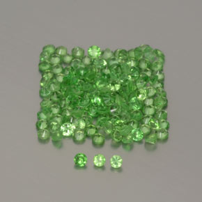 Pedras preciosas de Granada Tsavorita verde vivo natural de 1.34 ct, Corte Redondo, VVS-VS