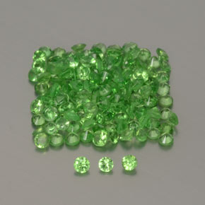 Pedras preciosas de granada tsavorita verde natural de 1,36 ct, corte redondo, VVS-VS