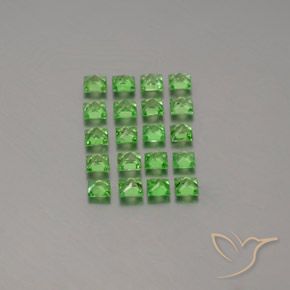 Pedras preciosas de Granada Tsavorita verde vivo natural de 1.34 ct, Quadrado, VVS-VS