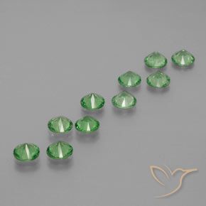 Pedras preciosas de Granada Tsavorita Verde claro natural de 1.91 ct, Redondo, VS