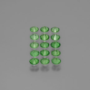Pedras preciosas de granada tsavorita verde natural de 1,97 ct, corte redondo, VS