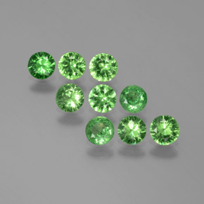 Pedras preciosas de granada tsavorita verde natural de 1,99 ct, corte redondo, VS