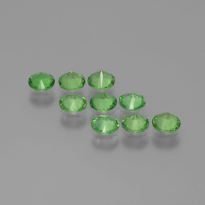 Pedras preciosas de granada tsavorita verde natural de 1,99 ct, corte redondo, VS