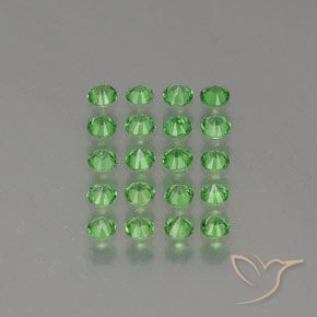 Pedras preciosas de Granada Tsavorita verde elétrico natural de 2.24 ct, Corte Redondo, VS
