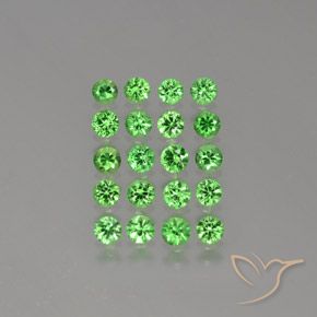Pedras preciosas de granada tsavorita verde natural de 2,36 ct, corte redondo, VVS-VS