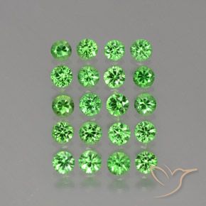Pedras preciosas de granada tsavorita verde natural de 2,36 ct, corte redondo, VVS-VS