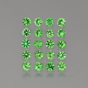 Pedras preciosas de Granada Tsavorita Verde médio natural de 1.76 ct, Corte Redondo, VVS-VS