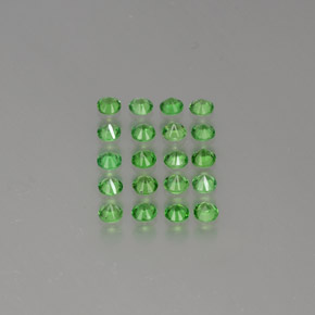 Pedras preciosas de Granada Tsavorita Verde médio natural de 1.76 ct, Corte Redondo, VVS-VS