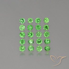 Pedras preciosas de granada tsavorita verde natural de 2,11 ct, corte redondo, VS