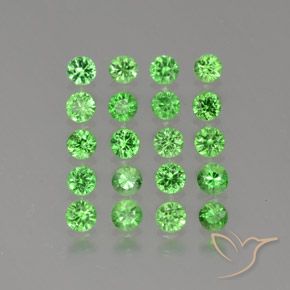 Pedras preciosas de granada tsavorita verde natural de 2,11 ct, corte redondo, VS