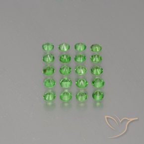 Pedras preciosas de granada tsavorita verde natural de 2,11 ct, corte redondo, VS