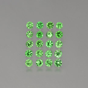 Pedras preciosas de Granada Tsavorita Verde médio natural de 2.00 ct, Corte Redondo, VVS-VS