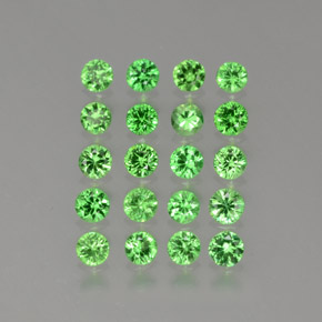 Pedras preciosas de Granada Tsavorita Verde médio natural de 2.00 ct, Corte Redondo, VVS-VS