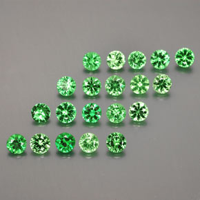 Pedras preciosas de granada tsavorita verde natural de 2,41 ct, corte redondo, VS