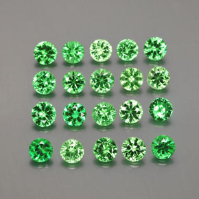Pedras preciosas de granada tsavorita verde natural de 2,41 ct, corte redondo, VS