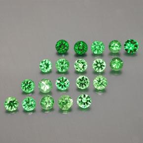 Pedras preciosas de granada tsavorita verde natural de 2,38 ct, corte redondo, VS