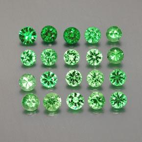 Pedras preciosas de granada tsavorita verde natural de 2,38 ct, corte redondo, VS