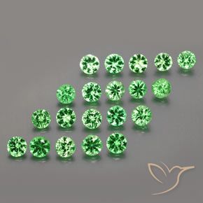 Pedras preciosas de granada tsavorita verde natural de 2,71 ct, corte redondo, VS