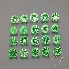 Pedras preciosas de granada tsavorita verde natural de 2,71 ct, corte redondo, VS