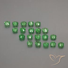 Pedras preciosas de granada tsavorita verde natural de 1,95 ct, corte redondo, VS
