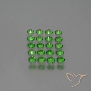 Pedras preciosas de Granada Tsavorita verde elétrico natural de 1.70 ct, Redondo, VVS-VS