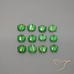 Pedras preciosas de Granada Tsavorita verde intenso natural de 2.36 ct, Corte Redondo, VVS-VS