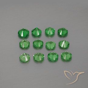 Pedras preciosas de Granada Tsavorita Verde médio natural de 2.94 ct, Redondo, VVS-VS