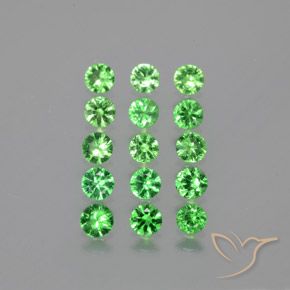 Pedras preciosas de granada tsavorita verde natural de 2,51 ct, corte redondo, VVS-VS