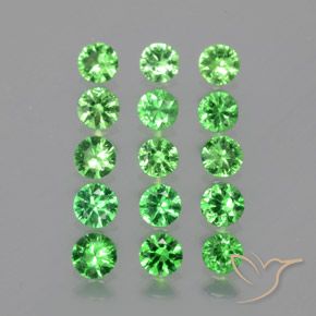 Pedras preciosas de granada tsavorita verde natural de 2,51 ct, corte redondo, VVS-VS