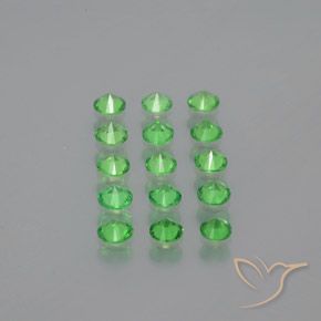 Pedras preciosas de granada tsavorita verde natural de 2,51 ct, corte redondo, VVS-VS