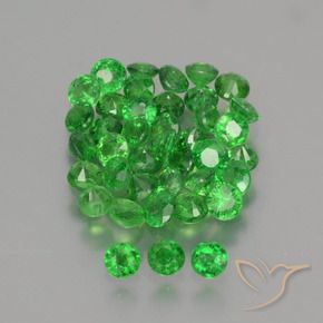 Pedras preciosas de Granada Tsavorita Verde claro natural de 2.85 ct, Redondo, VS-SI