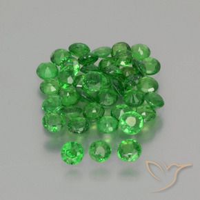 Pedras preciosas de Granada Tsavorita Verde médio natural de 2.37 ct, Redondo, VS-SI