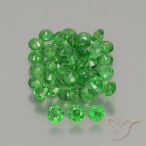 Pedras preciosas de Granada Tsavorita Verde médio natural de 2.76 ct, Redondo, VS-SI